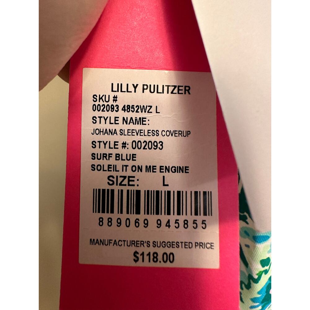 NWT Lilly Pulitzer Johana Sleeveless Coverup Surf Blue Soleil It On Me Sz Large - Picture 5 of 7